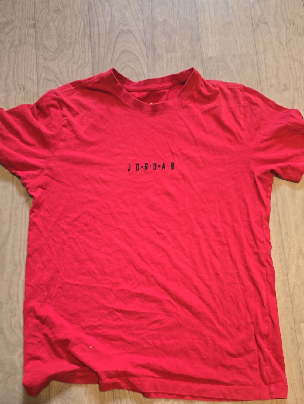 Jordan Red Short Sleeve Crewneck Tee with Central Logo